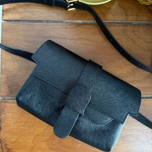 Senreve ARIA BELT BAG vegan black onyx gold hardware convertible five ways